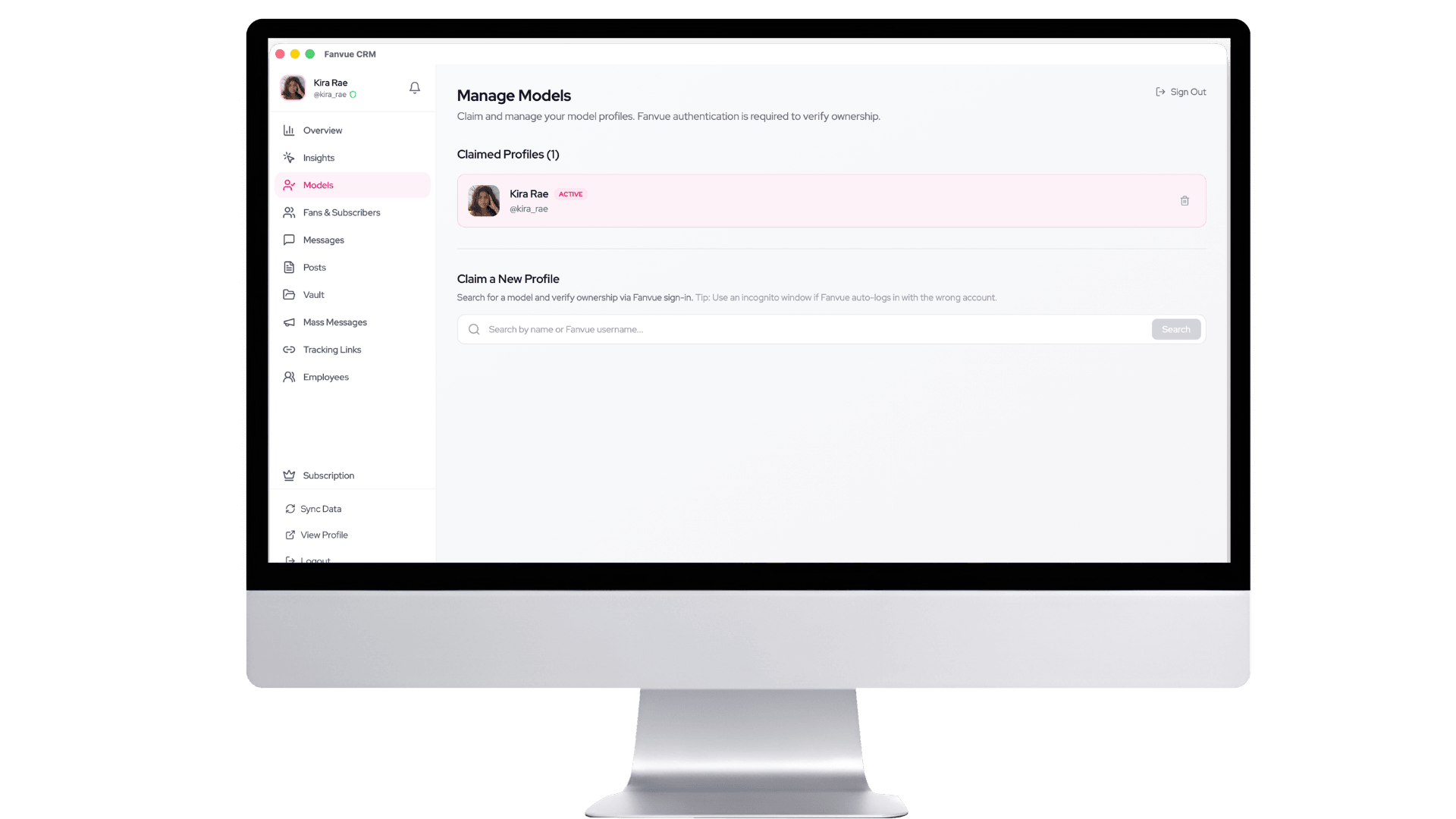Claim your model profile